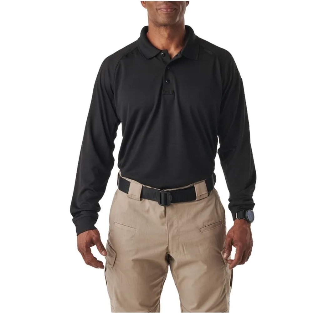 NWT 5.11 Tactical Performance Long Sleeve Black Polo Men’s Large